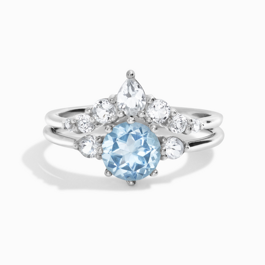 Selene Blue Topaz Ring Set in Sterling Silver