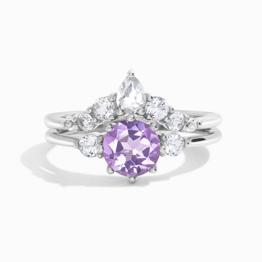 Selene Lavender Amethyst Ring Set in Sterling Silver