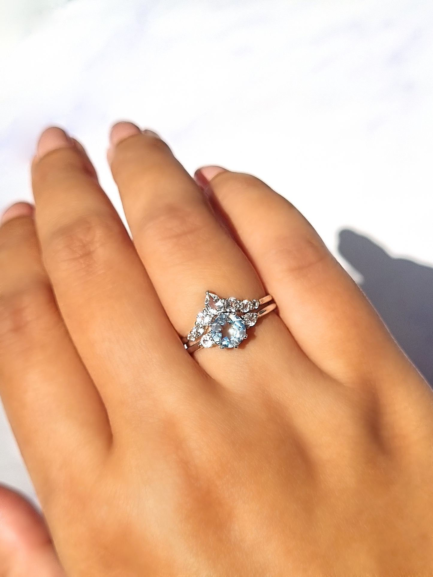 Selene Blue Topaz Ring Set in Sterling Silver