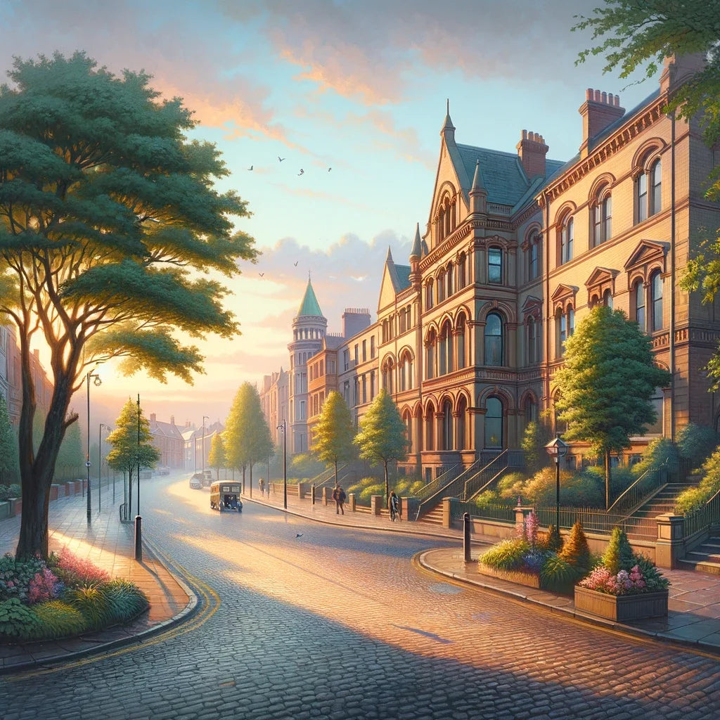 Serene Belfast Morning Cotton Cushion