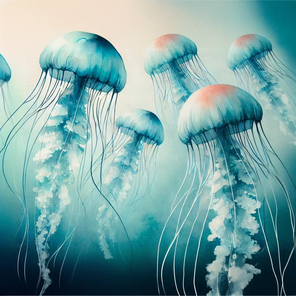 Serene Jellyfish Drift Canvas