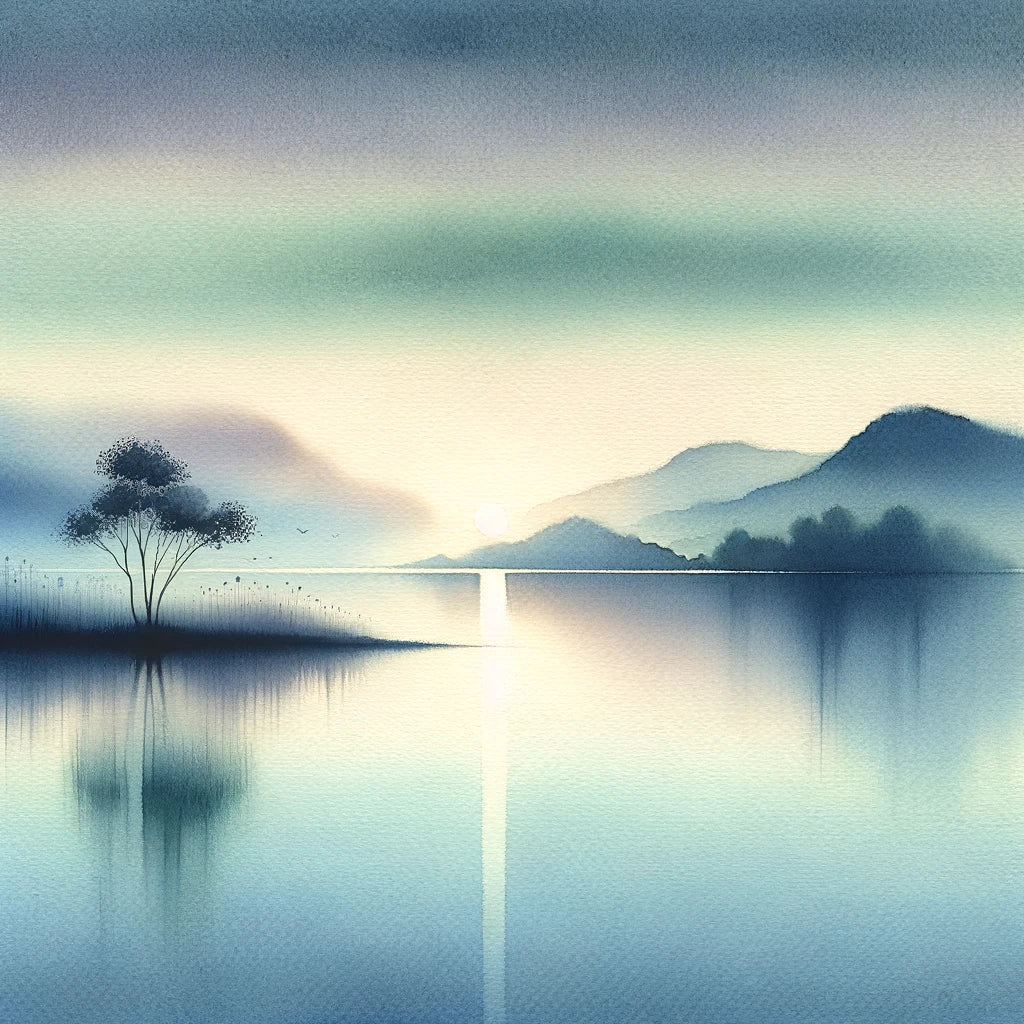 Serene Waterscape Cotton Cushion