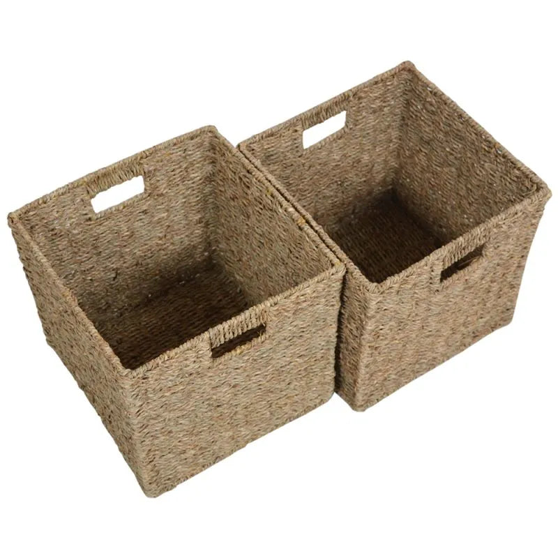 Set of 2 Square Seagrass Storage Baskets