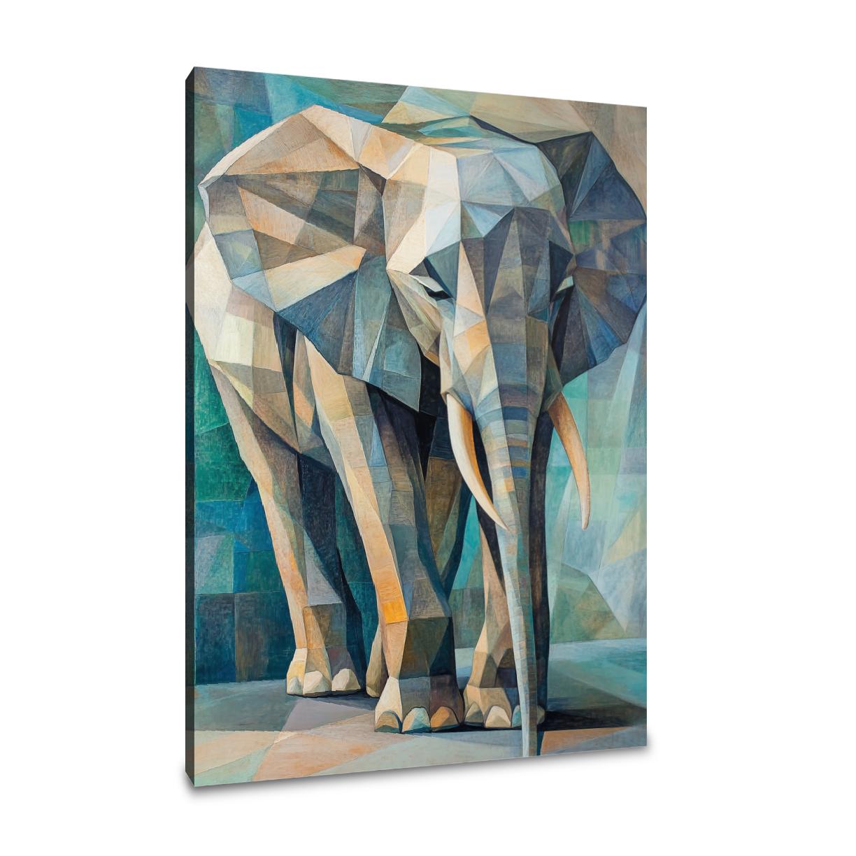 Geometric Majesty Elephant Canvas