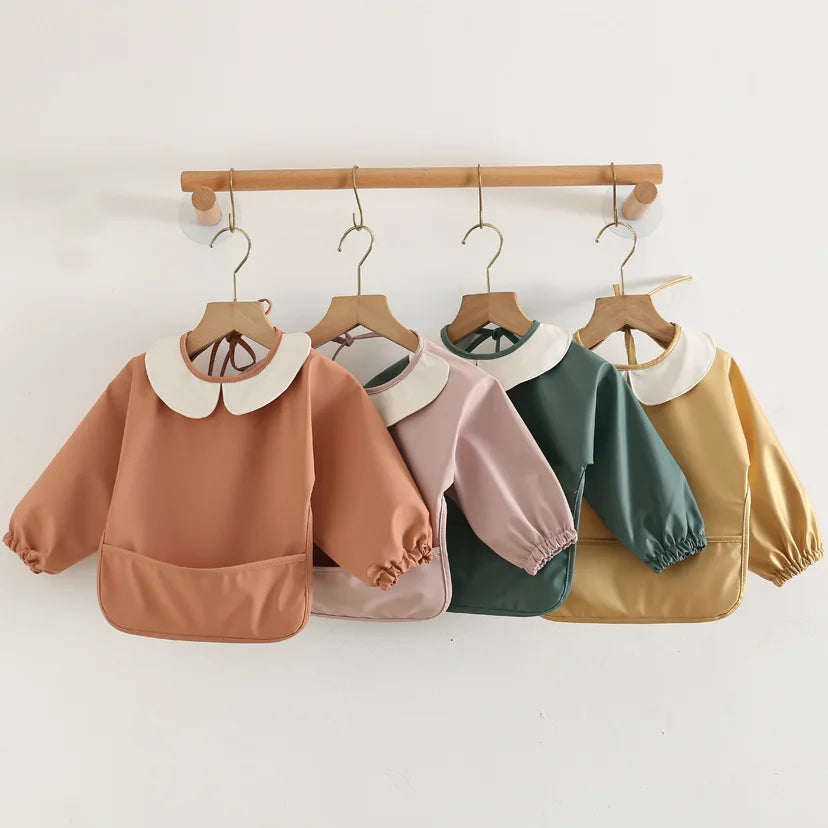 Peter Pan Collar Long Sleeve Baby Bib