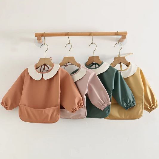 Peter Pan Collar Long Sleeve Baby Bib
