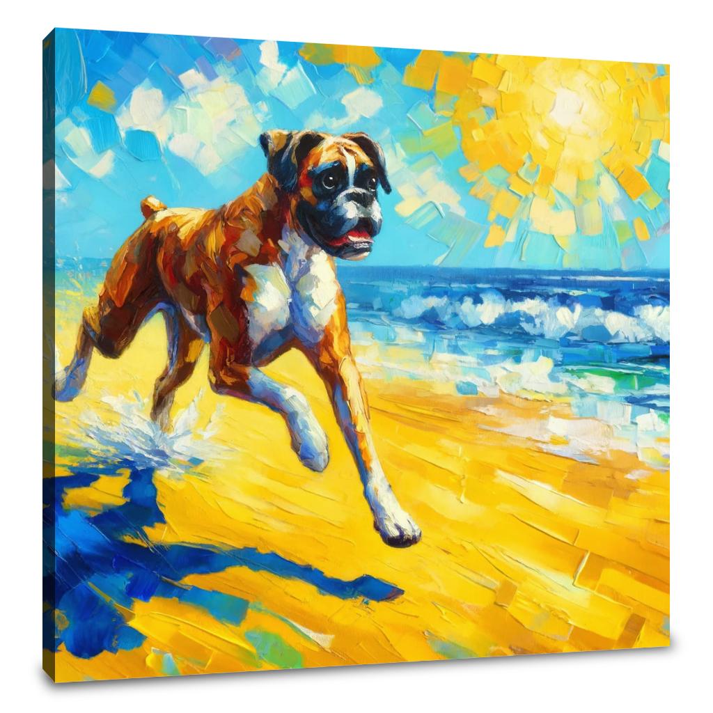 Boxer at the Beach Summer Vibes Canvas