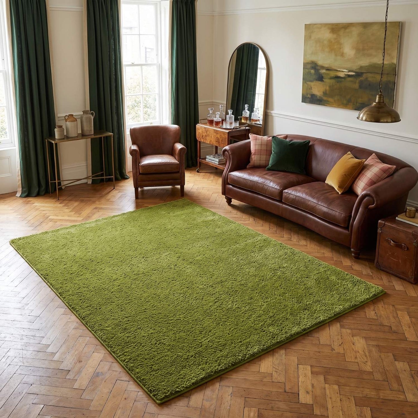 Myshaggy Solid Green Rug