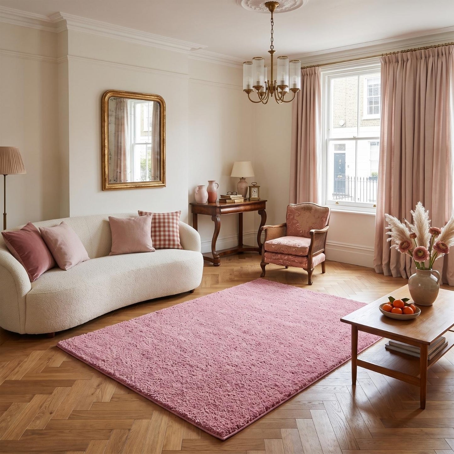 Myshaggy Solid Pink Rug