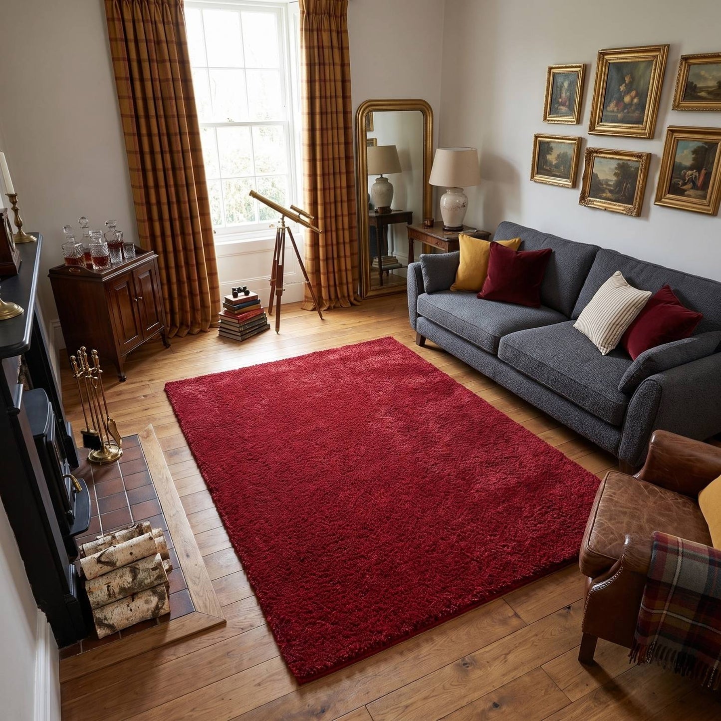 Myshaggy Solid Red Rug