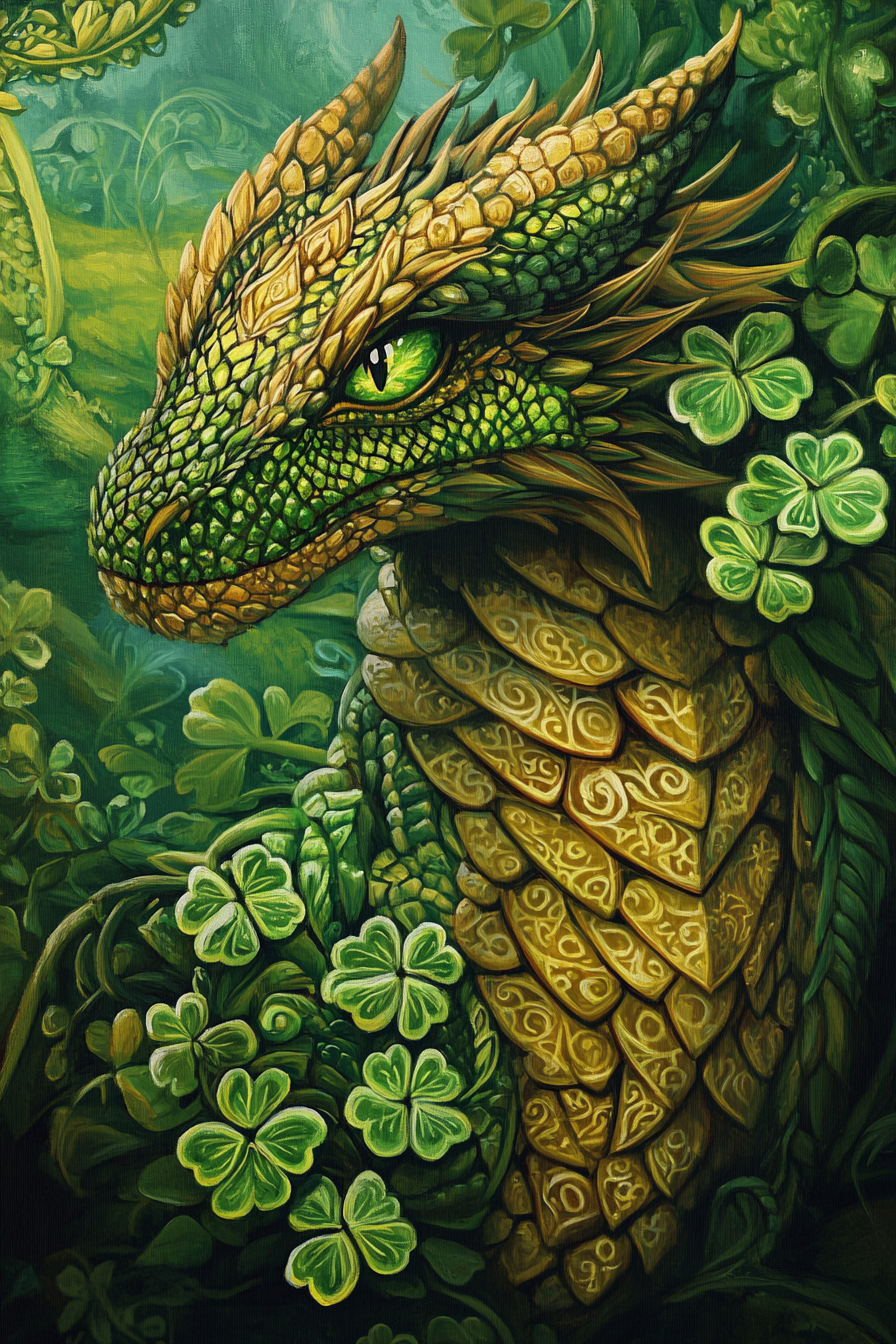 Shamrock Dragon Canvas