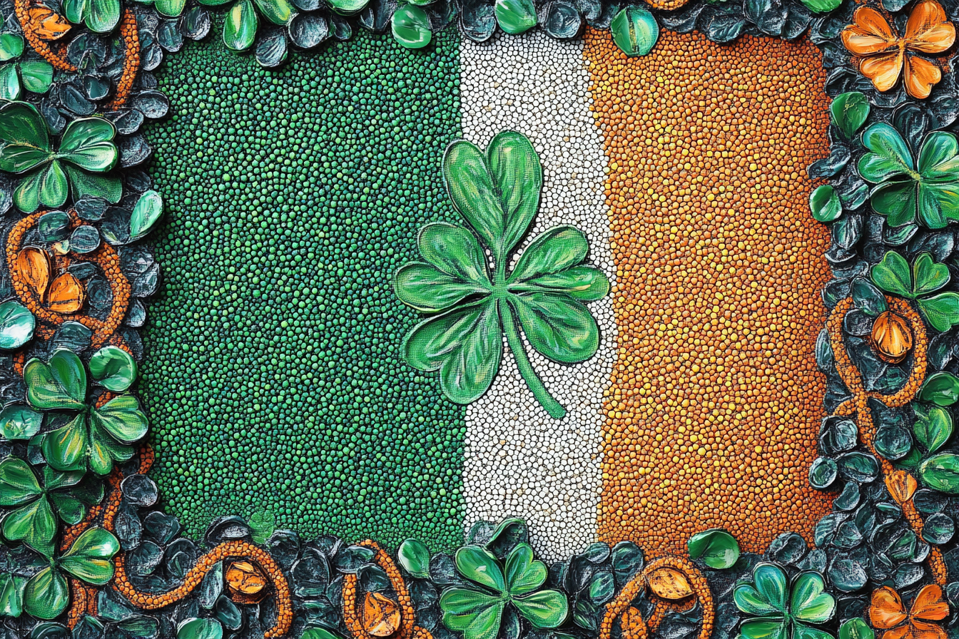 Shamrock Flag Pointillist Canvas