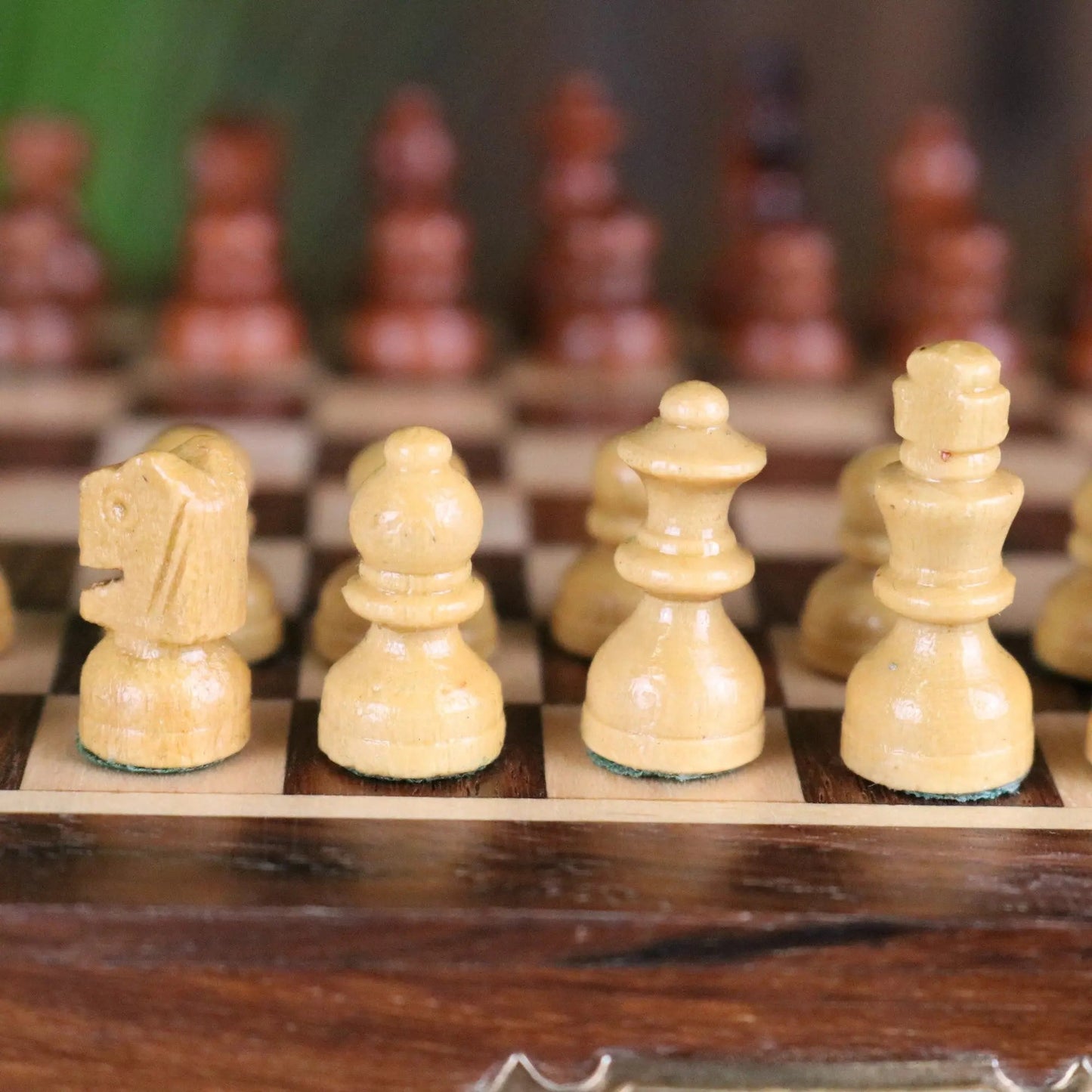 Shatranj Folding Wooden Chess Set 14cm