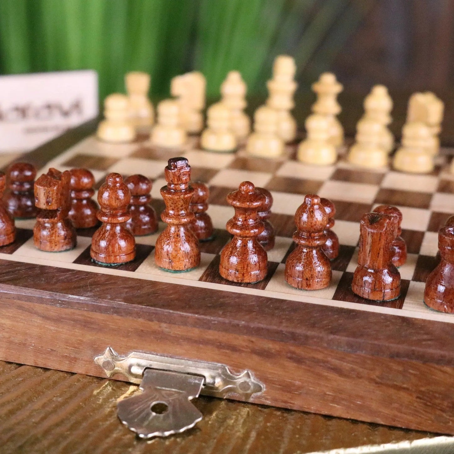 Shatranj Folding Wooden Chess Set 14cm