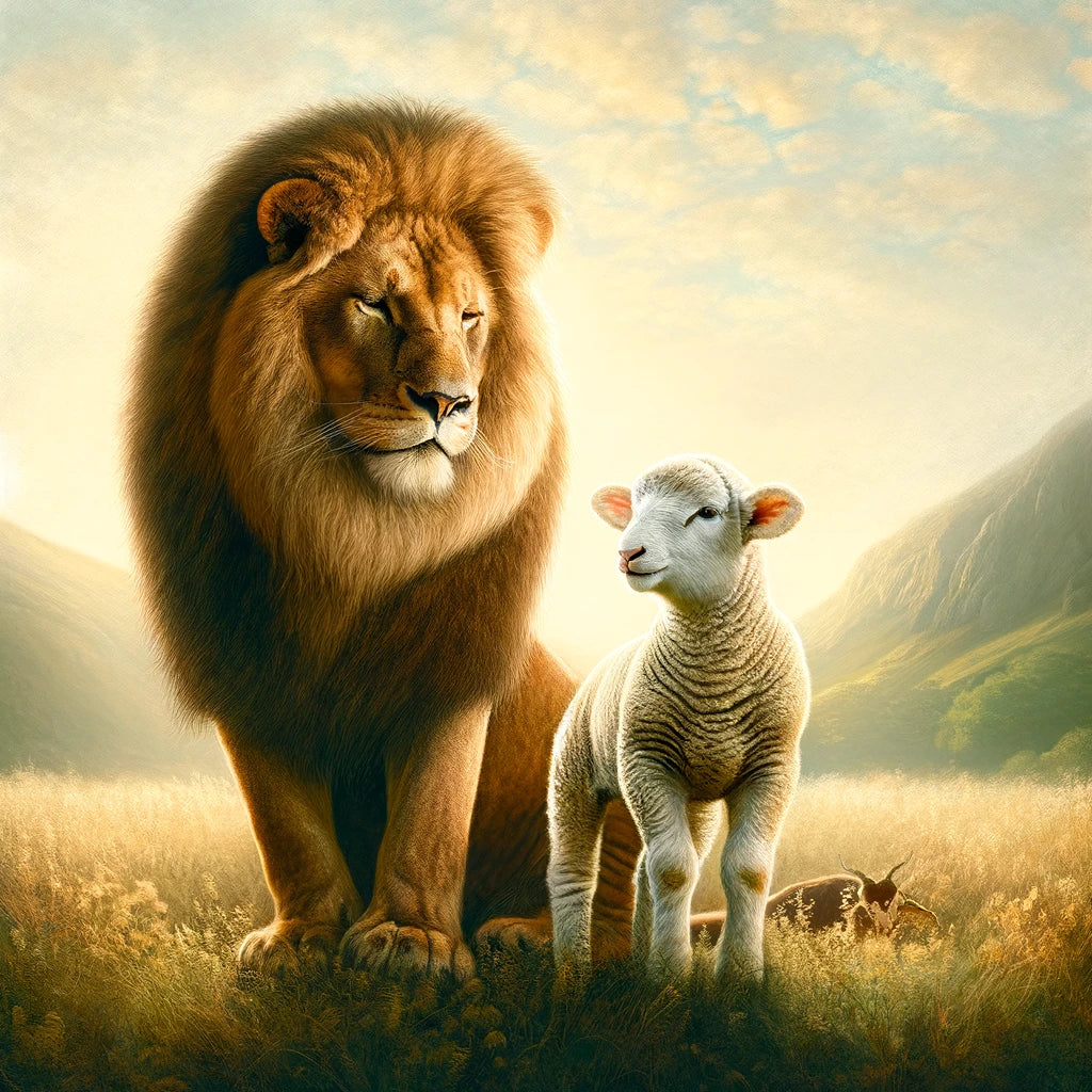 Sheep and Lion Harmony Canvas