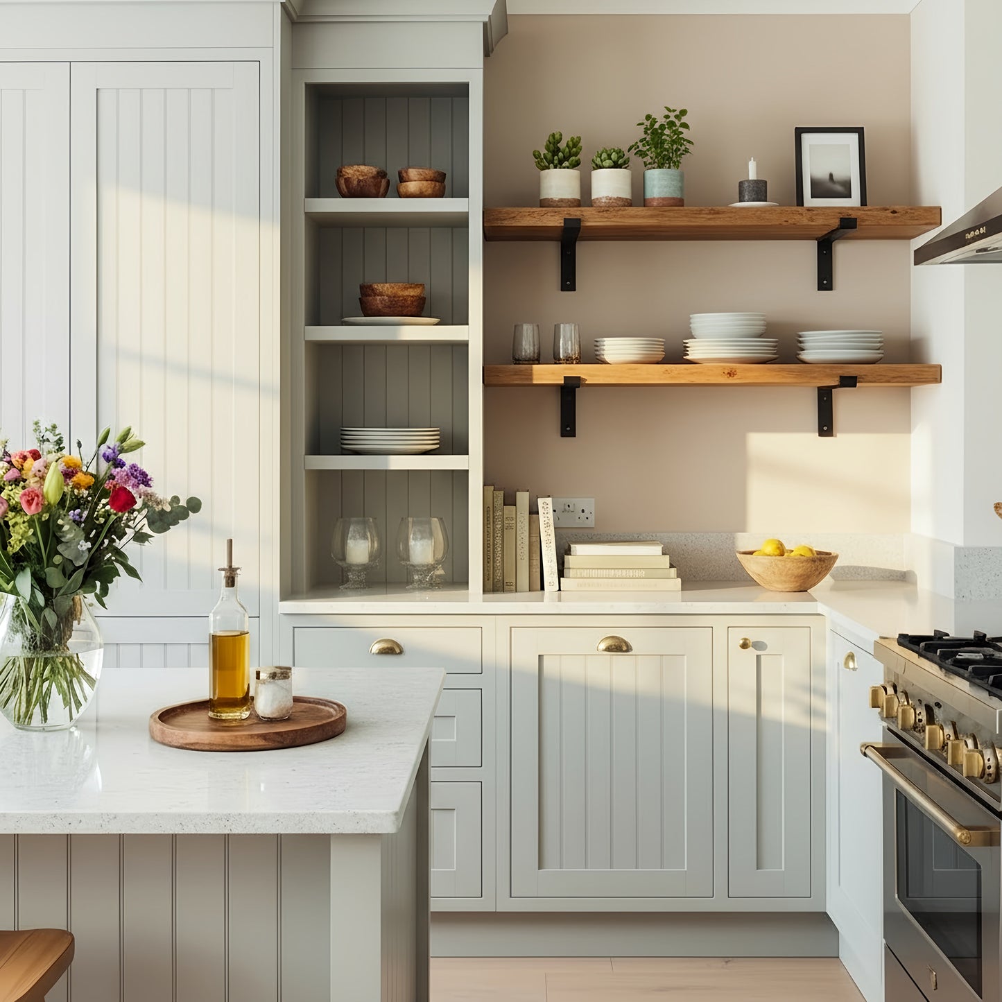 Rustic Wooden Shelf with Lipped Metal Brackets