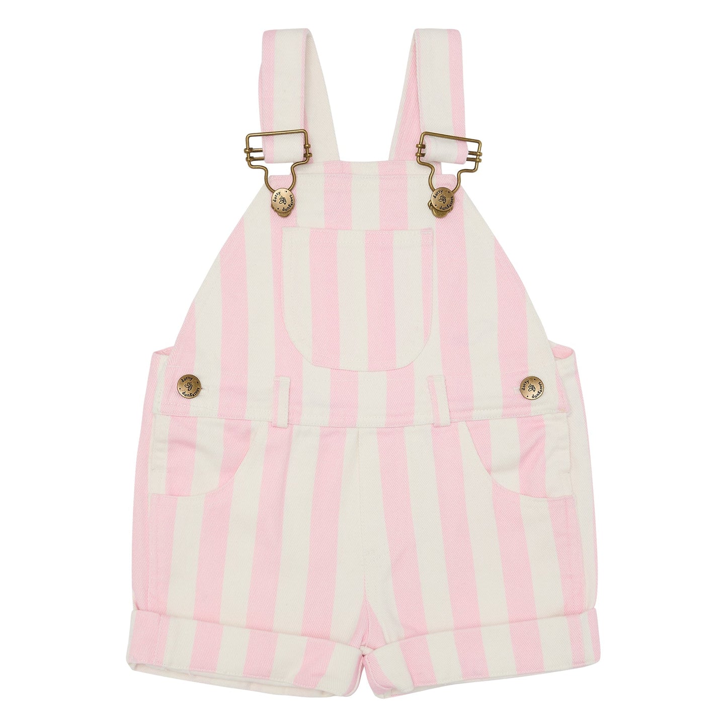 Classic Wide Stripe Denim Shorts - Pink
