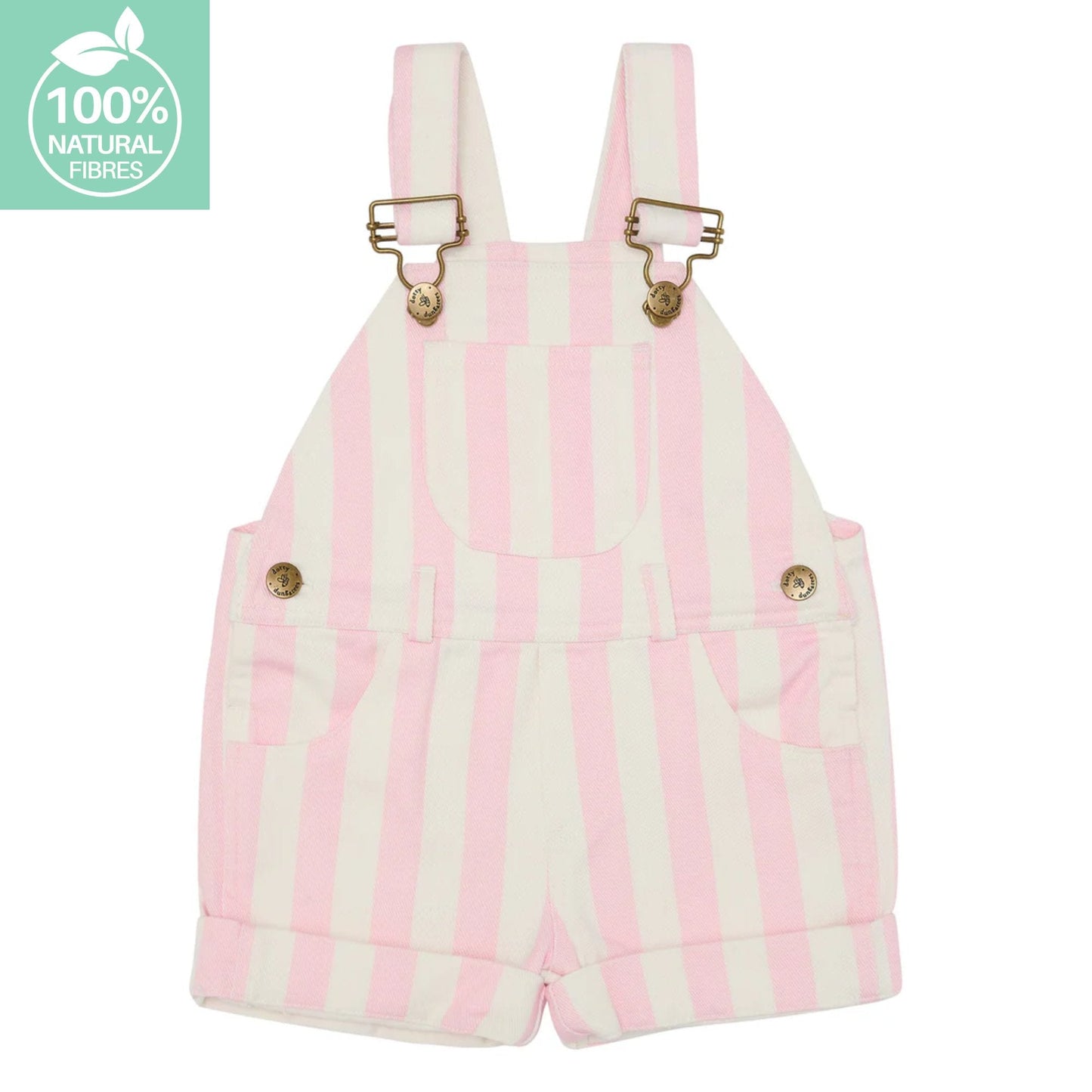 Classic Wide Stripe Denim Shorts - Pink