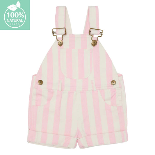 Classic Wide Stripe Denim Shorts - Pink