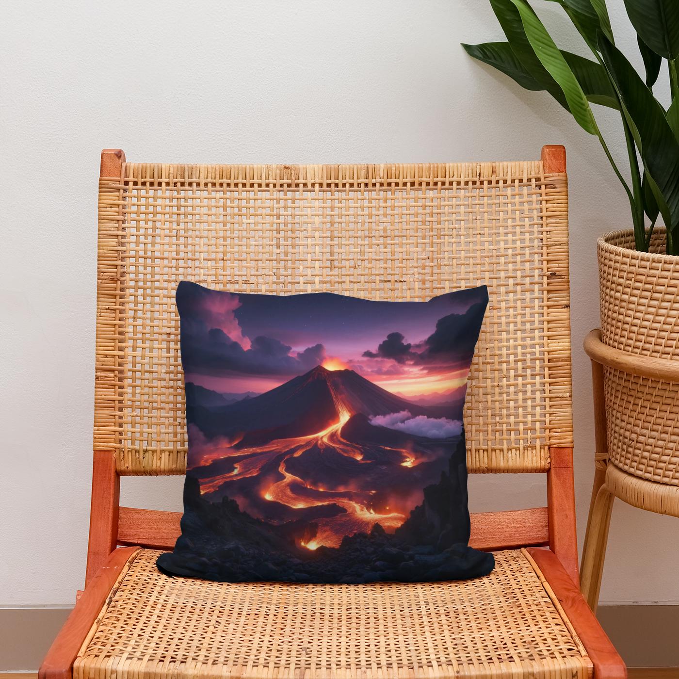 Twilight Volcano Cotton Cushion