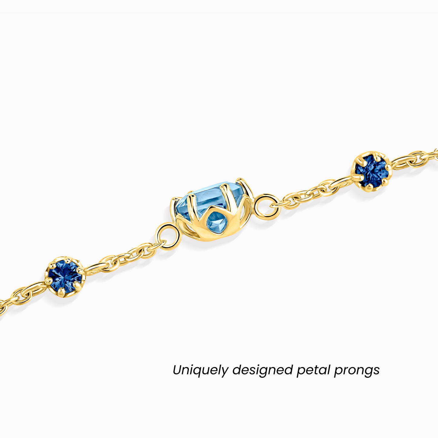 Blue Sapphire & Blue Topaz Bracelet in 18k Gold Vermeil