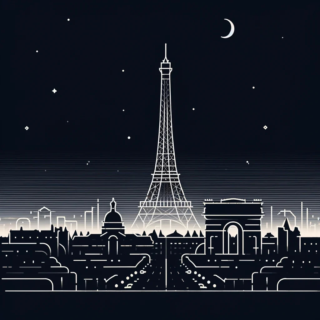 Silhouettes of Parisian Nights Canvas
