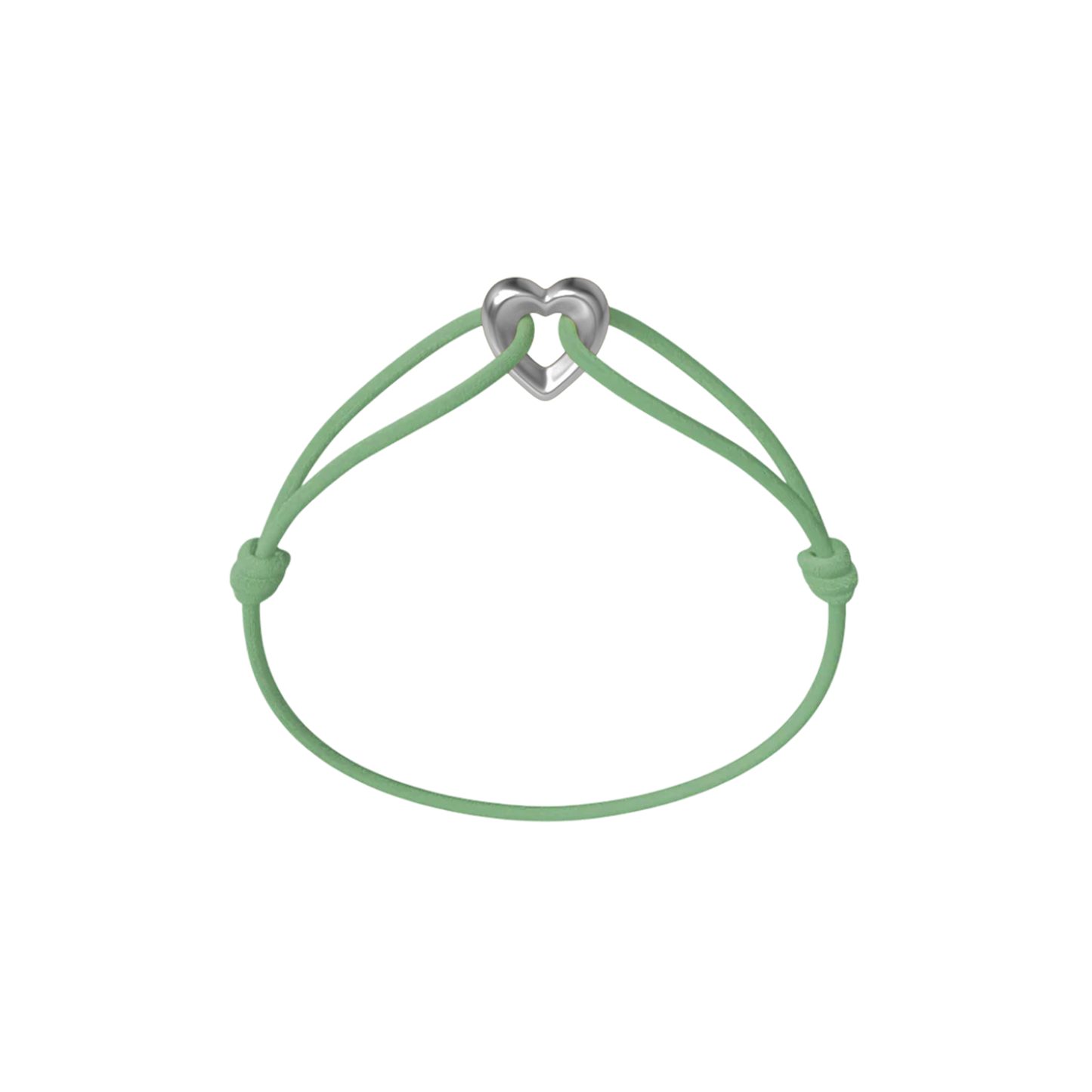 Silver Heart Cord Bracelet