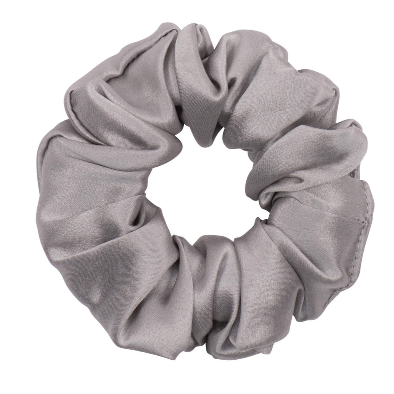 Silver Silk Scrunchie - Regular