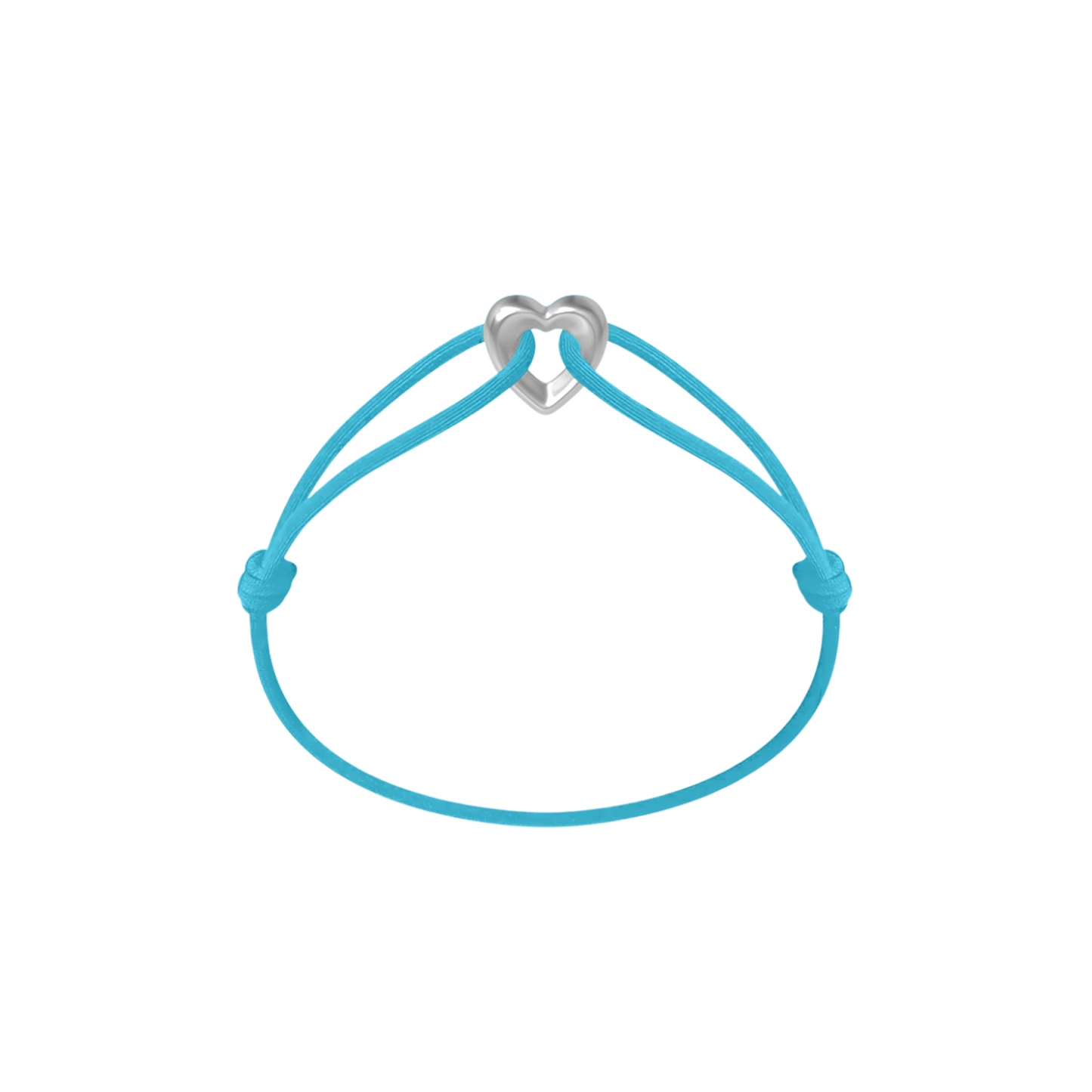 Silver Heart Cord Bracelet