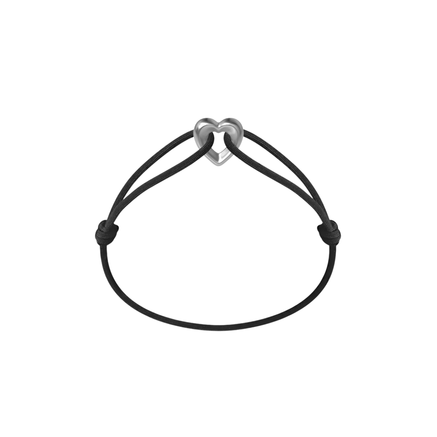 Silver Heart Cord Bracelet