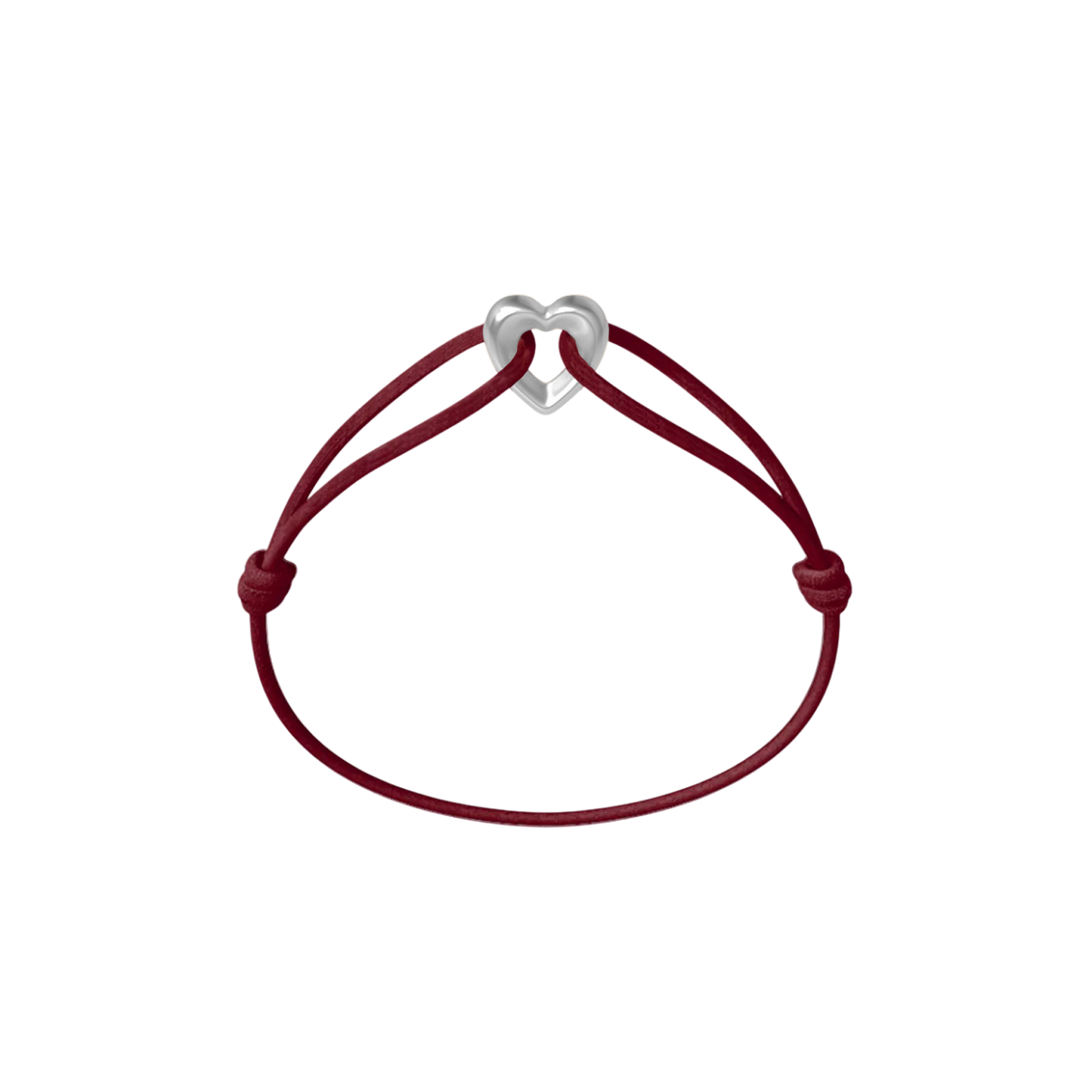 Silver Heart Cord Bracelet