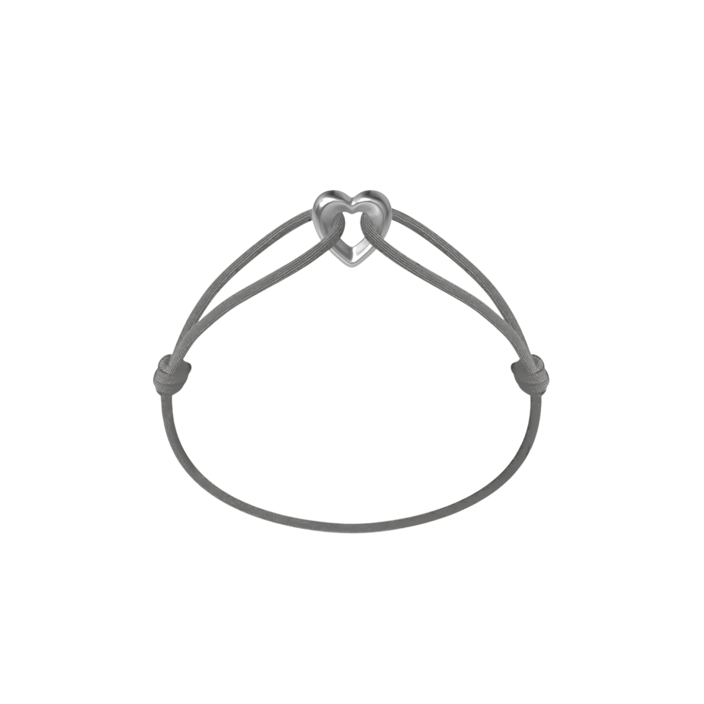 Silver Heart Cord Bracelet
