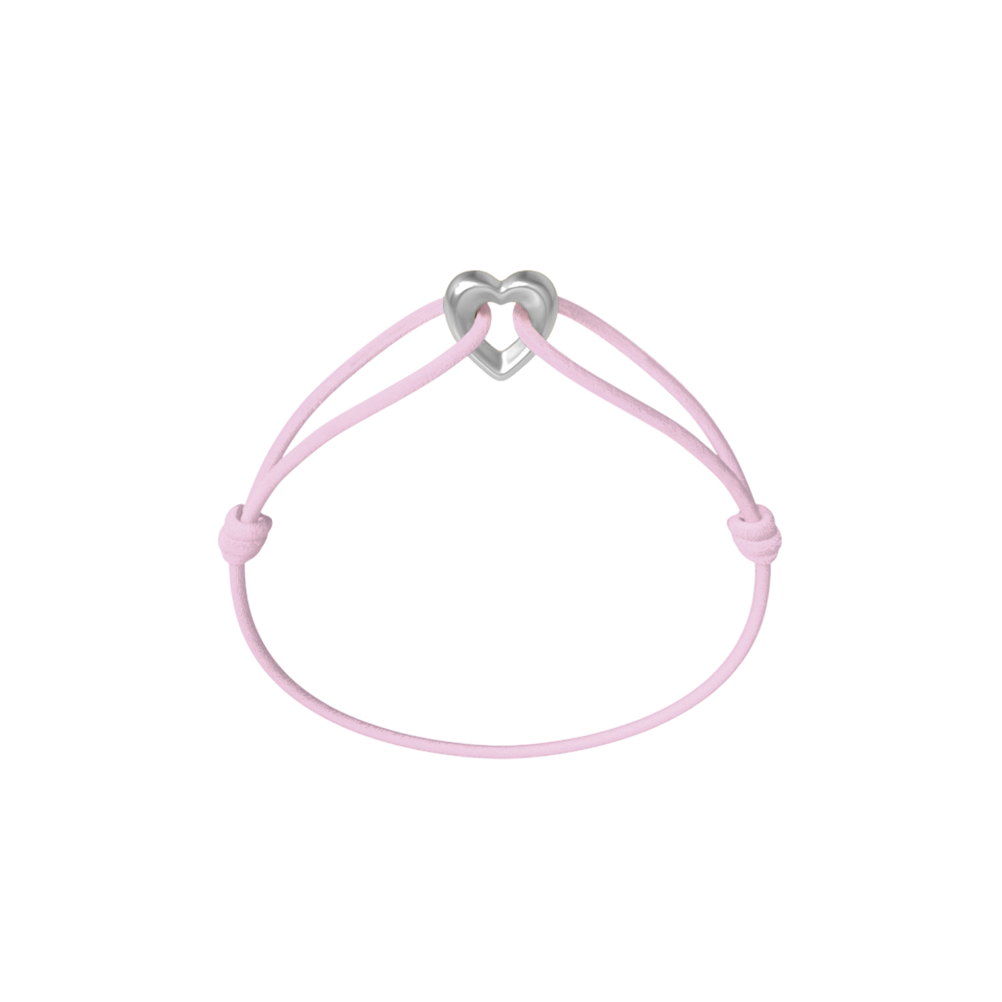 Silver Heart Cord Bracelet