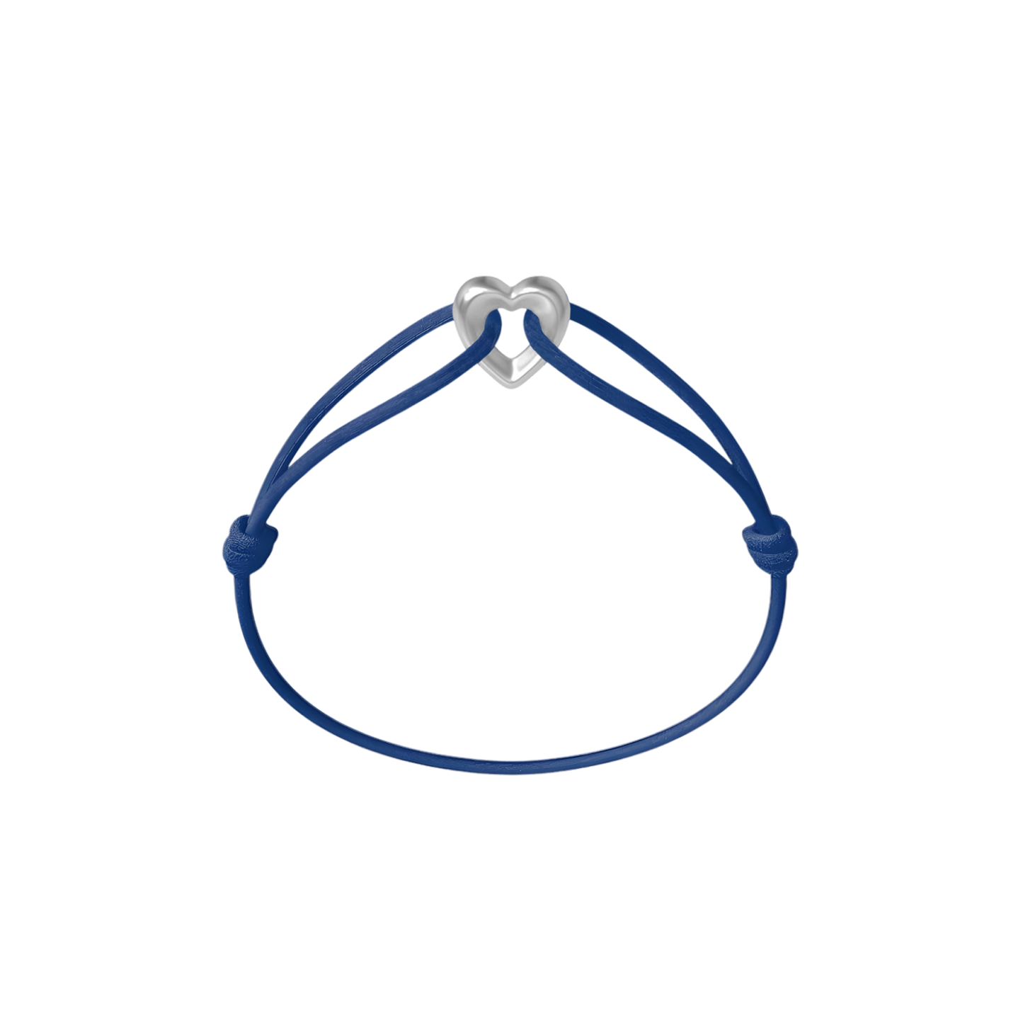 Silver Heart Cord Bracelet