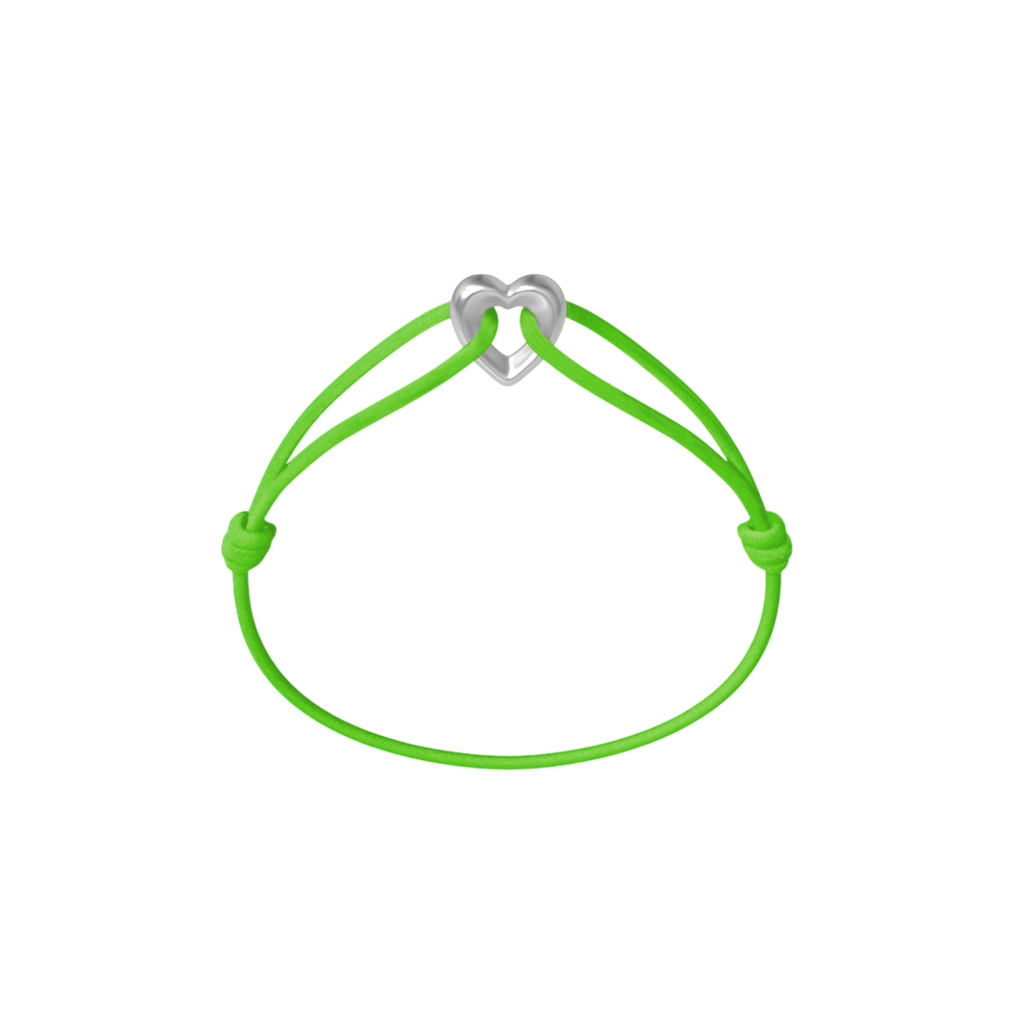 Silver Heart Cord Bracelet