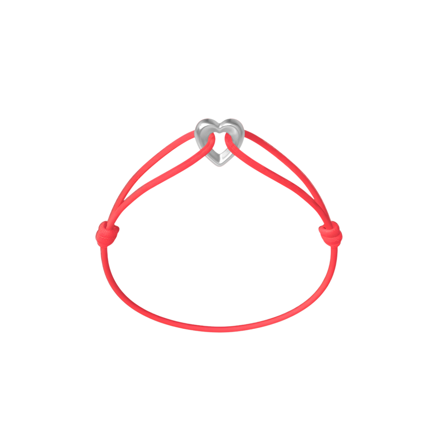 Silver Heart Cord Bracelet