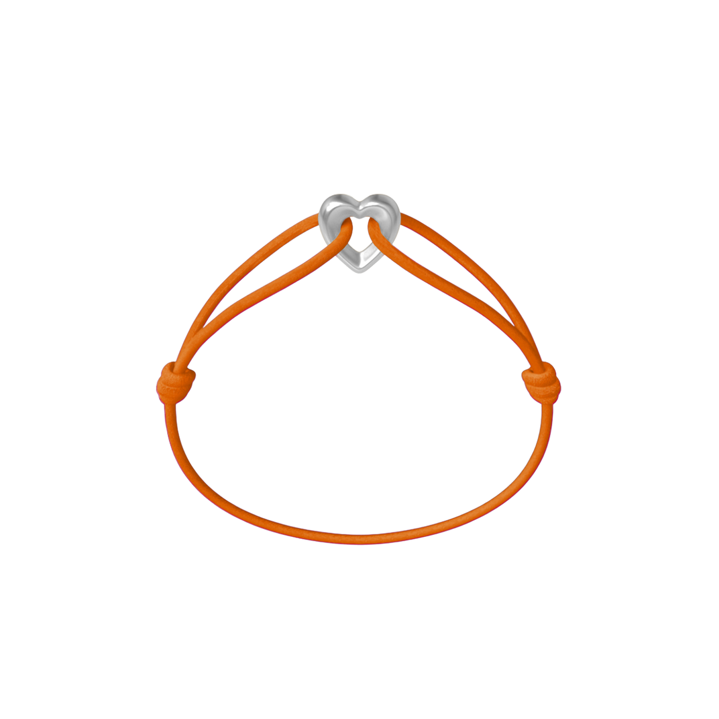 Silver Heart Cord Bracelet