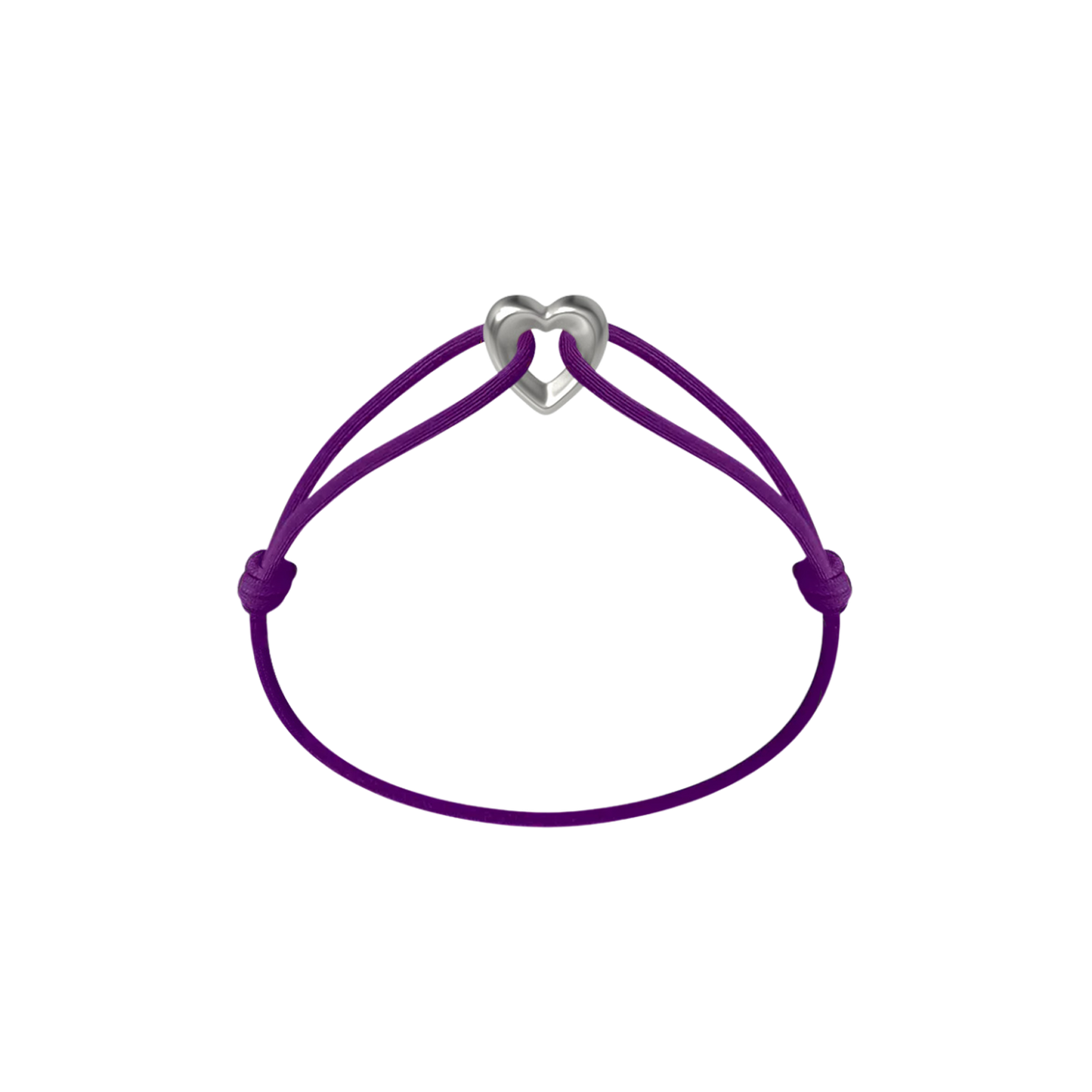 Silver Heart Cord Bracelet