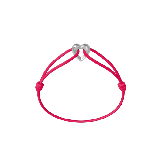 Silver Heart Cord Bracelet