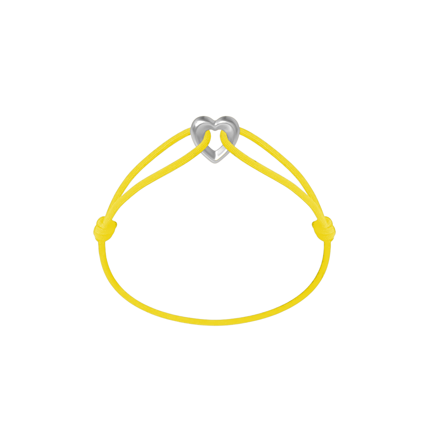Silver Heart Cord Bracelet