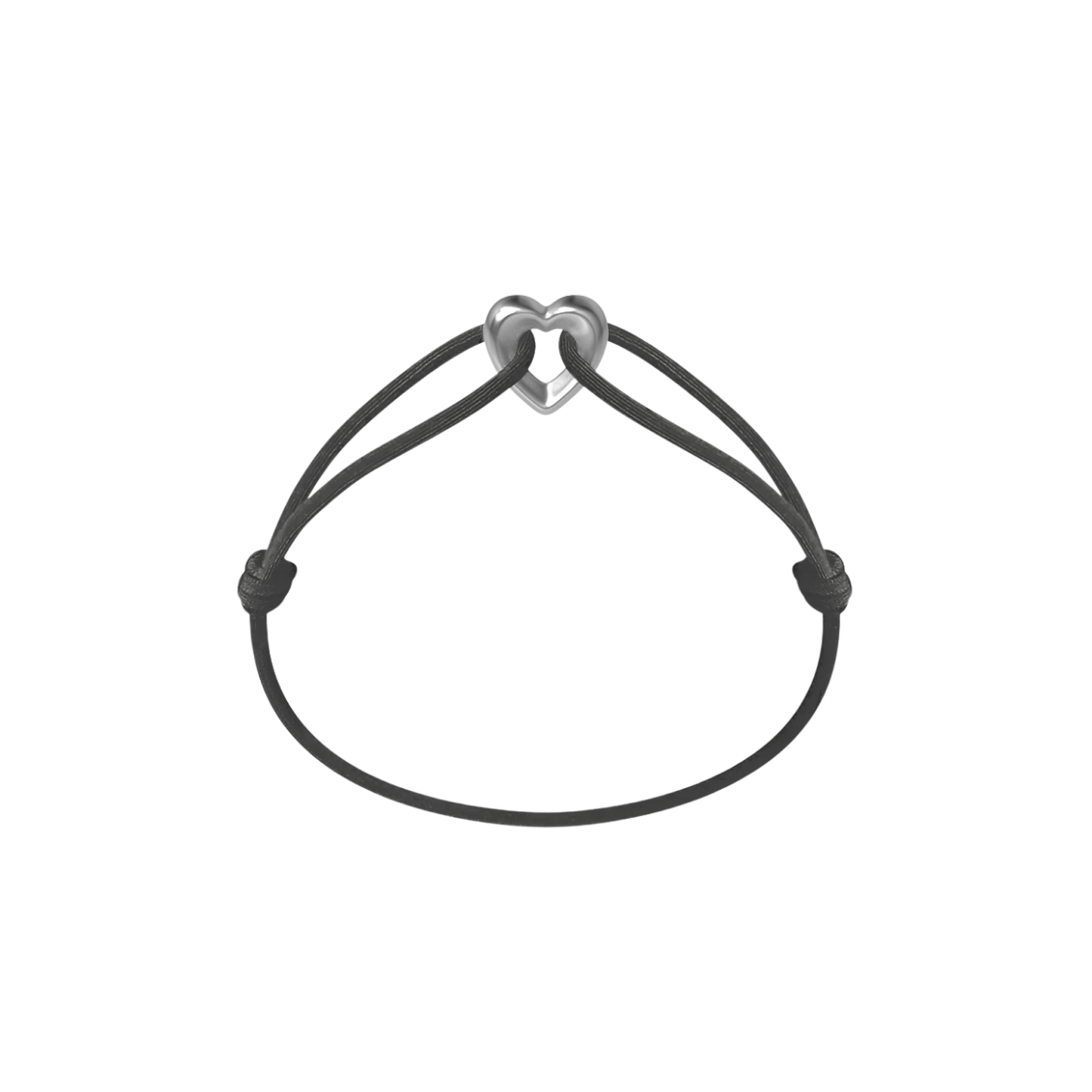Silver Heart Cord Bracelet