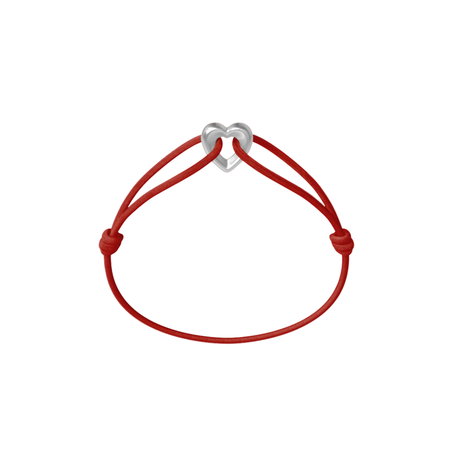 Silver Heart Cord Bracelet