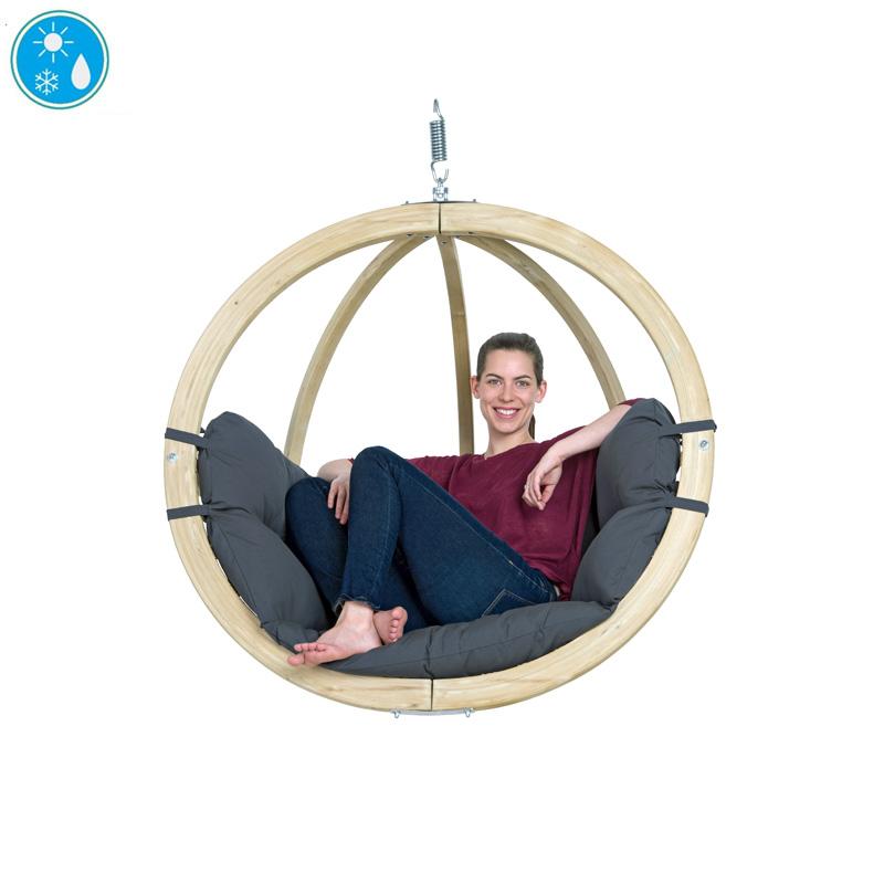 Globo Single Anthracite Hanging Egg Chair