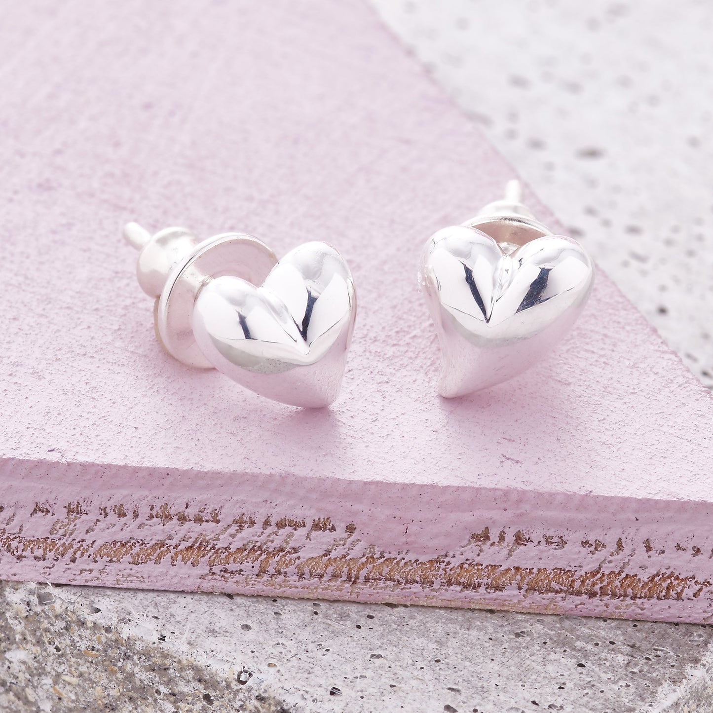 Simply Heart Silver Stud Earrings
