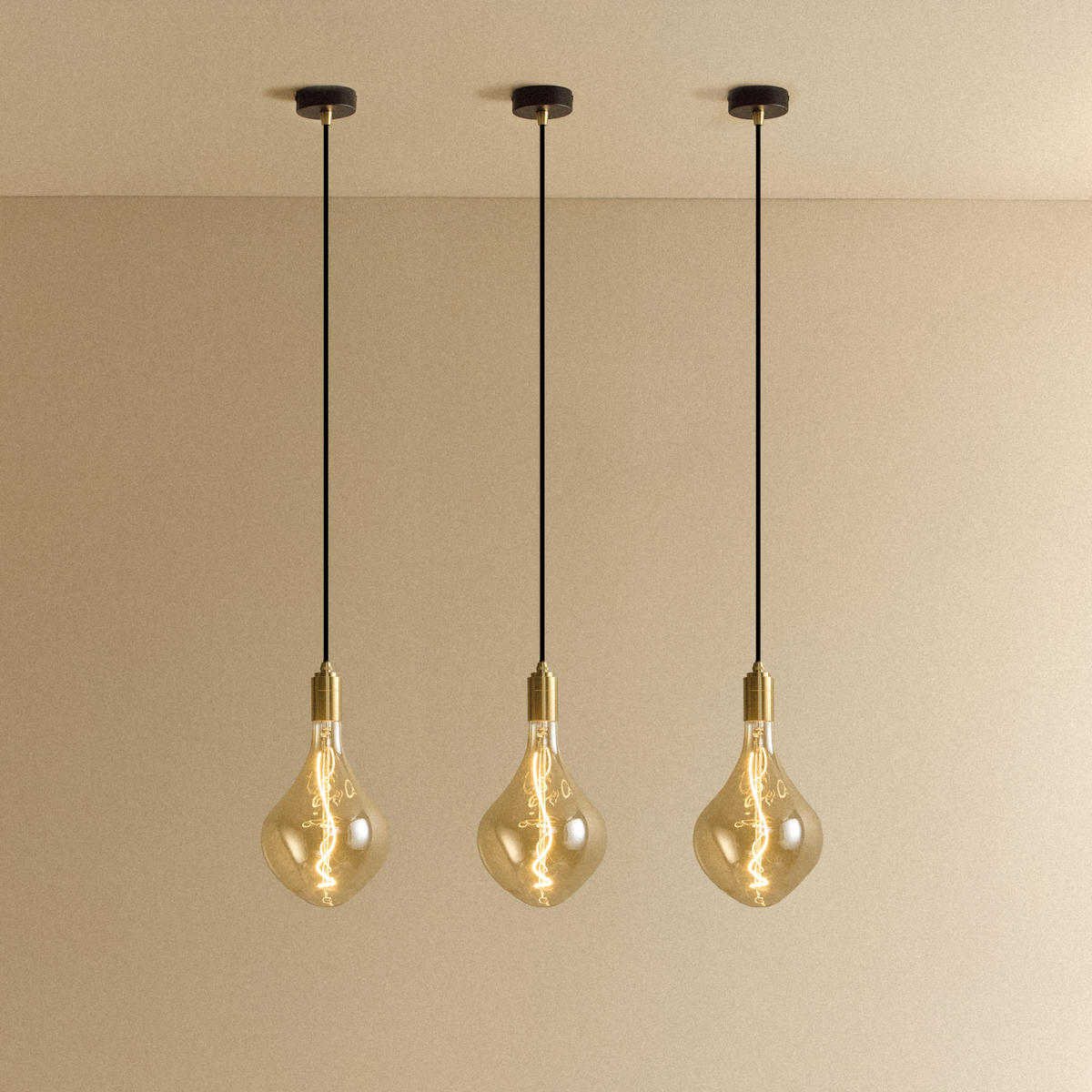Voronoi II Pendant Light in Brass - Set of 3