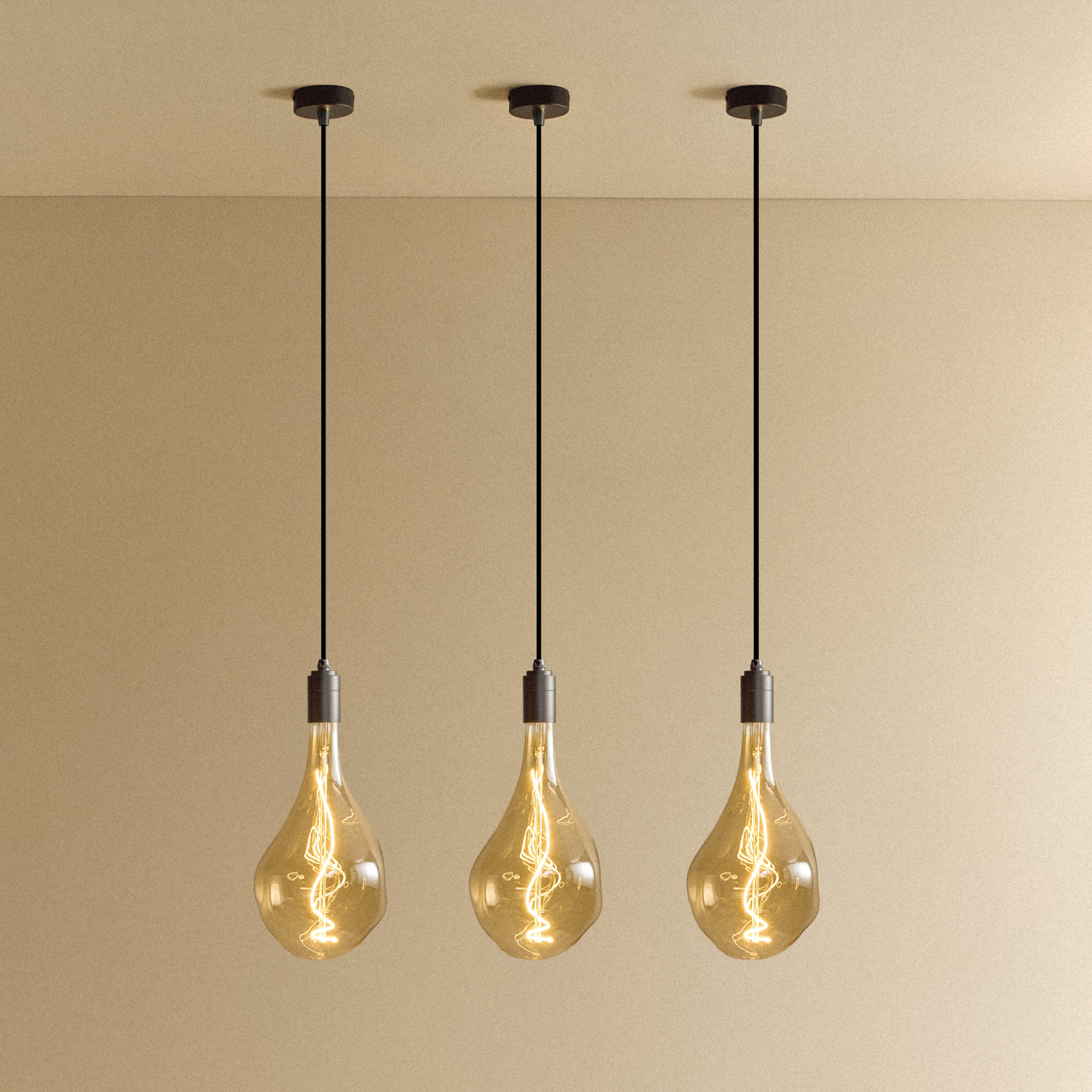 Voronoi III Pendant Light in Graphite - Set of 3