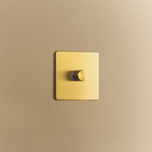 Single Rotary Wall Dimmer in Brass