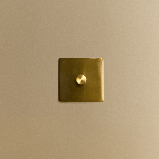 Single Rotary Wall Dimmer in Brass