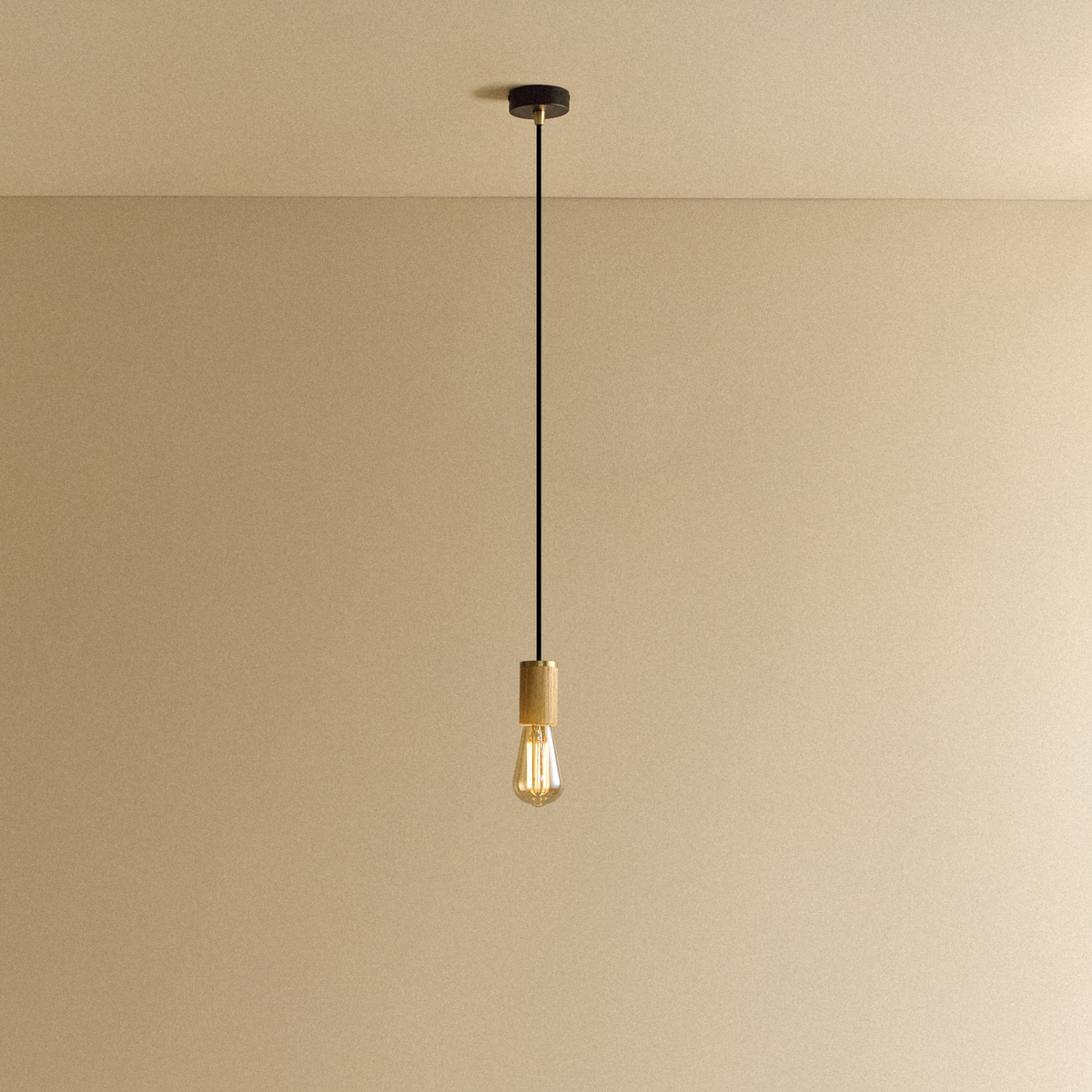 Squirrel Cage Pendant Light in Oak