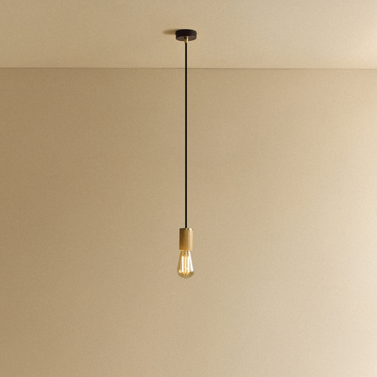 Squirrel Cage Pendant Light in Oak